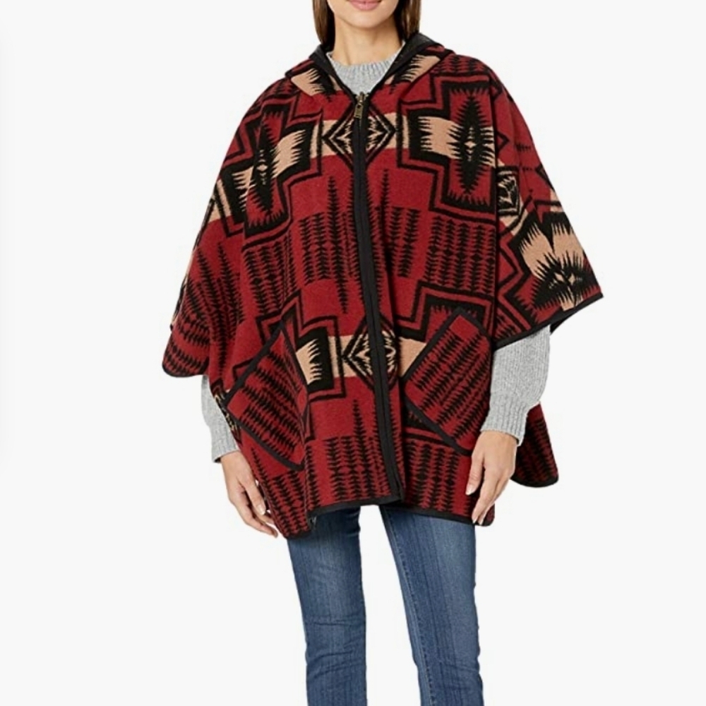 Pendleton Madras Reversible Hooded Poncho